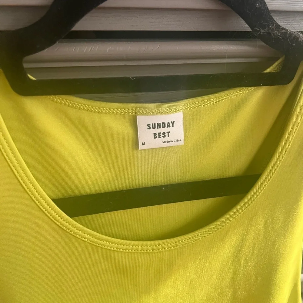 Sunday Best Vibrant Yellow green Mini Dress - Picture 2 of 7